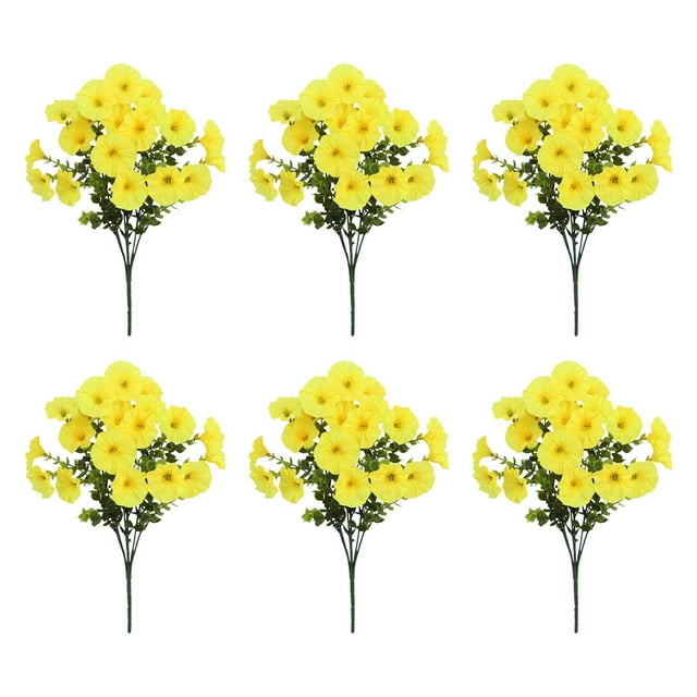 Tyidzon 6 Pcs Fleurs Artificielles d'Extérieur Réalistes et Matinales pour Déco et Arrangements d'Extérieur
