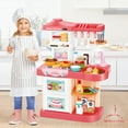thumbnail image 7 of Hot Bee Kitchen Playset for Girls, Play Kitchen Toys with Realistic Spray Lights&Sounds, Simulation Play Sink, Pretend Play Food for Toddler, Perfect Christmas Gift for Girls 2 3 4 5 6, 7 of 7