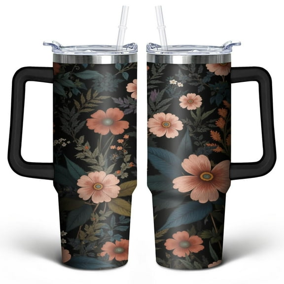 Paisley Design30 Oz Tumbler with Handle Lid and Straw, Stainless Steel Double Walled Vacuum Insulated Cup, Cute Anniversary Wedding Birthday Gifts Tumbler for Women Men Friends Outdoor Indoor