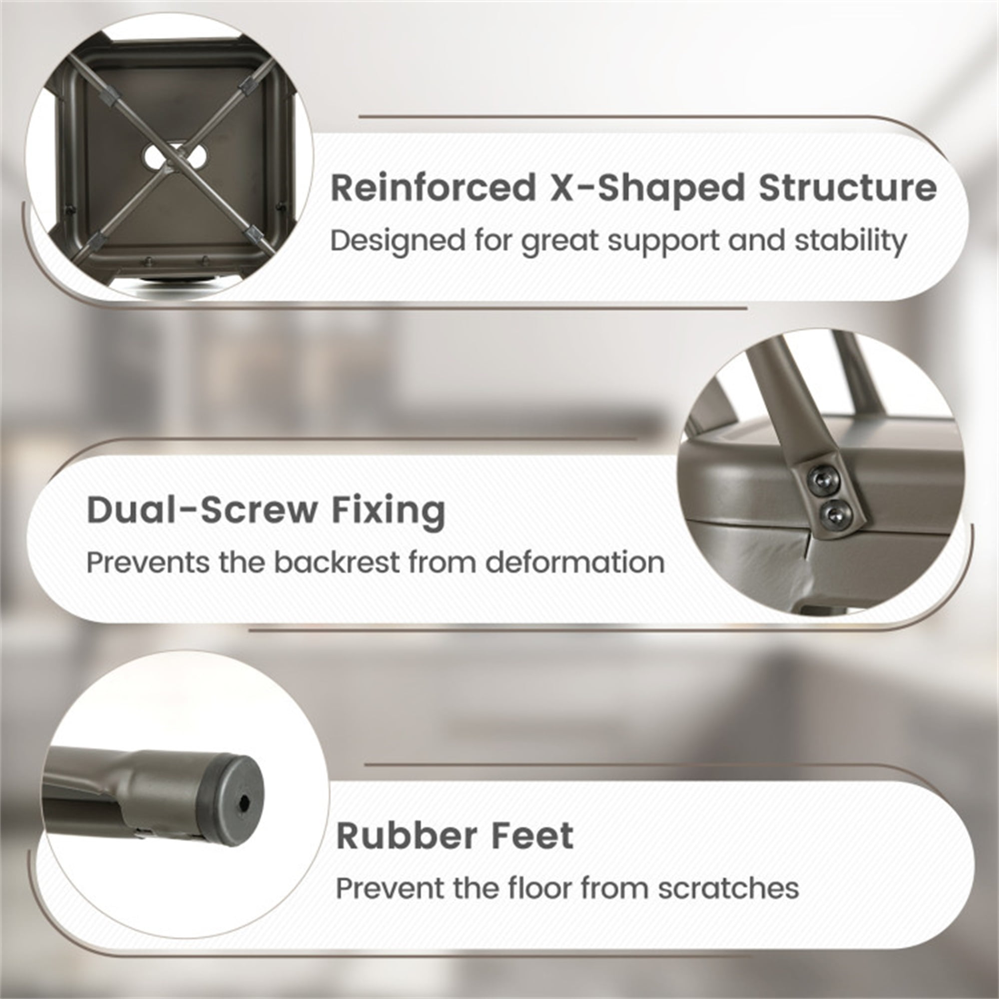 Demi Bonn 30" Height Set of 4 High Back Metaldustrial Bar Stools, Modern Dining Chair with Backrests, Brown