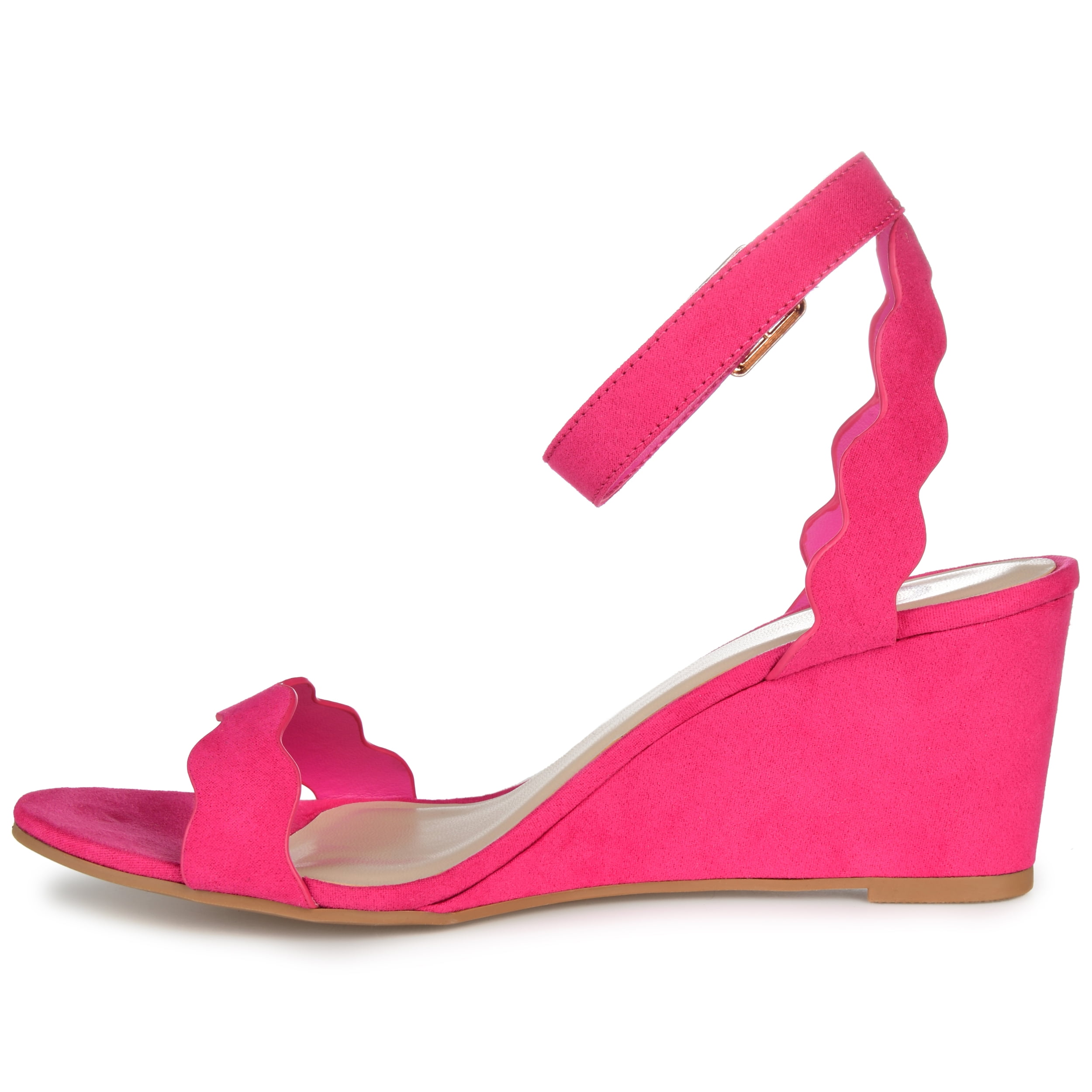 Journee Womens Loucia Buckle Ankle Strap Wedge Sandals