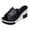 Black, variant on Rokment Color Block Platform Wedge Dressy Slides Sandals for Women Ladies 2026 Fashion Casual Leather Open Toe Chunky Heeled Slip on Backless Dress Pumps Summer Black Size 6