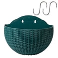 thumbnail image 2 of Plant Flower Pot Wall Planter Flowerpot Gift Imitation Rattan Planters Balcony Hanging Indoor Outdoor Semicircular Vase, 2 of 22