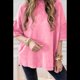 thumbnail image 5 of Camiseta Básica Informal de Verano de Corta con Aberturas Laterales Extragrandes, Rosa XXL, 5 of 7