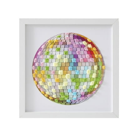 Mainstays Multicolor Textured Disco Plastic Framed Wall Art, 10" L x 10" W