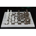 thumbnail image 2 of RADICALn 15 Inches Large Handmade White and Grey Oceanic Weighted Marble Full Chess Game Set for Adults Staunton and Ambassador Gift Style Tournament Chess Sets, 2 of 6