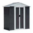 thumbnail image 5 of Outdoor Storage Shed 5X3 Feet Dark Grey Outdoor Storage Shed With Aluminum Alloy Frame With Base,Small Storage Shed, 5 of 6