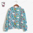 thumbnail image 3 of Sudadera con capucha de gran tamaño de estilo coreano para mujer, sudaderas con capucha Kawaii Harajuku con estampado de Anime HELLO KITTY y bolsillo, chaquetas con capucha, abrigo, Moletom, 3 of 5