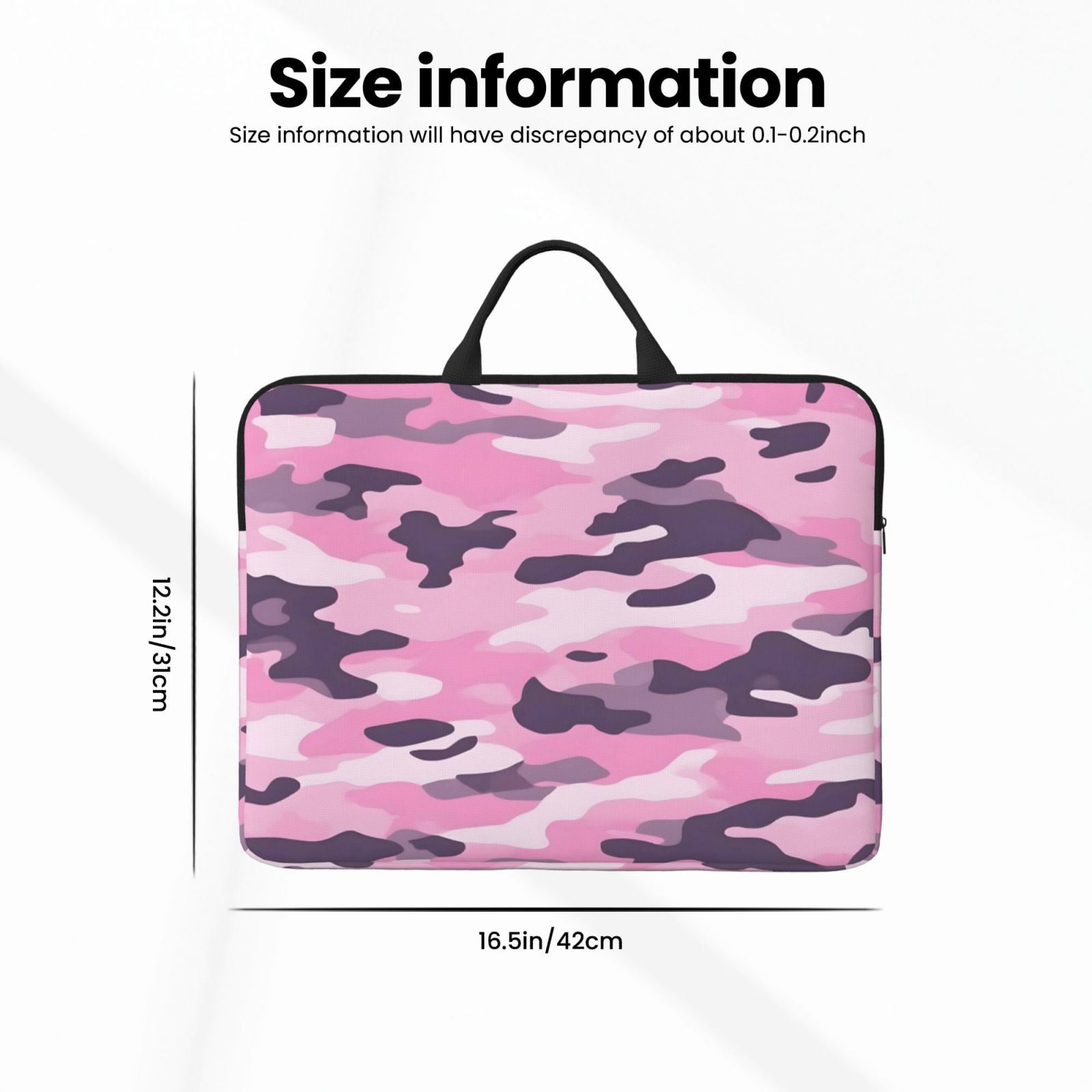 Laptop Sleeve Bag For Women Men 14inch Waterproof Durable Protective Computer Carrying Cover Handle Laptop Case Bag Texture Military Camouflage Pattern Abstract Pink_3