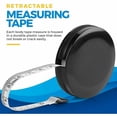 thumbnail image 5 of Tape Measure for Body Measuring Tape, (Pack of 2) Dual Sided inch and cm, Portable, Retractable Soft Ruler Tool for Measurements Body Fat, Fitness Sewing Tailor Fabric, 5 of 9