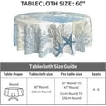 thumbnail image 5 of Summer Coastal Tablecloth Round 60 Inch Blue Nautical Coral Starfish Table Cloth Farmhouse Waterproof Wrinkle Resistant Polyester Tropical Beach Circle Table Clothes Holiday Home Party Picnic Decor, 5 of 6