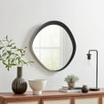 thumbnail image 2 of Danya B. Sonya 24-inch Contemporary Asymmetrical Round Wall Mirror with Raised Black Iron Frame, 2 of 10