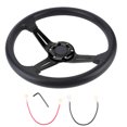 thumbnail image 2 of Steering 14in Universal Car Steering Wheel PU Leather Aluminium Alloy W/Horn Button Modified, 2 of 7