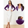 thumbnail image 2 of Unique Bargains Women's Open Front Long Sleeve Collar Shrug Cocktail Bolero Cardigan M Purple, 2 of 6