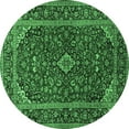 thumbnail image 1 of Ahgly Company Indoor Round Medallion Emerald Green Traditional Area Rugs, 6' Round, 1 of 4
