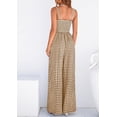 thumbnail image 5 of PRETTYGARDEN One Piece Jumpsuits for Women Summer Sleeveless Smocked Gingham Wide Leg Date Night Rompers Spring Outfits, 5 of 10
