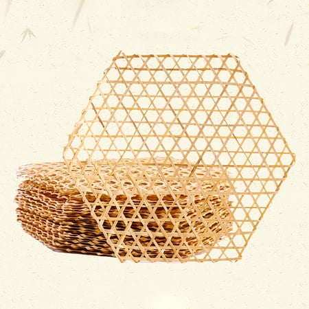 

Hesroicy 3Pcs Woven Bamboo Net Multi-purpose Scentless Natural Manual DIY Hexagonal Table Placemat for Home