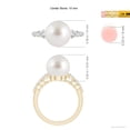 thumbnail image 6 of ANGARA South Sea Cultured Pearl Ring with Graduated Diamonds in 14K Yellow Gold for Women | June Birthstone, Birthday, Anniversary, Jewelry Gift for Women | Pearl Ring, 6 of 10