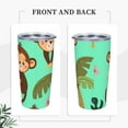 thumbnail image 4 of Kll Monkeys Swinging From Palms Stainless Steel Vacuum Insulated Coffee Cup 20 Oz Insulated Travel Mug Water Cup With Leak-Proof Straw Lid & Flip Lid,1 Metal Straws,1 Cleaning Brush, 4 of 8