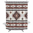 thumbnail image 2 of Red Grey Shower Curtain for Bathroom Decor, Southwestern Native Aztec Ethnic Style Geometric Waterproof Fabric Shower Curtain, 48"x72" Set with 12 Hooks, 2 of 9