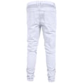thumbnail image 3 of J. METHOD Men’s Jogger Pants Casual Moto Biker Zipper Slim Fit French Terry Fleece Tapered Leg Elastic Waist NEMP20 White XL, 3 of 6