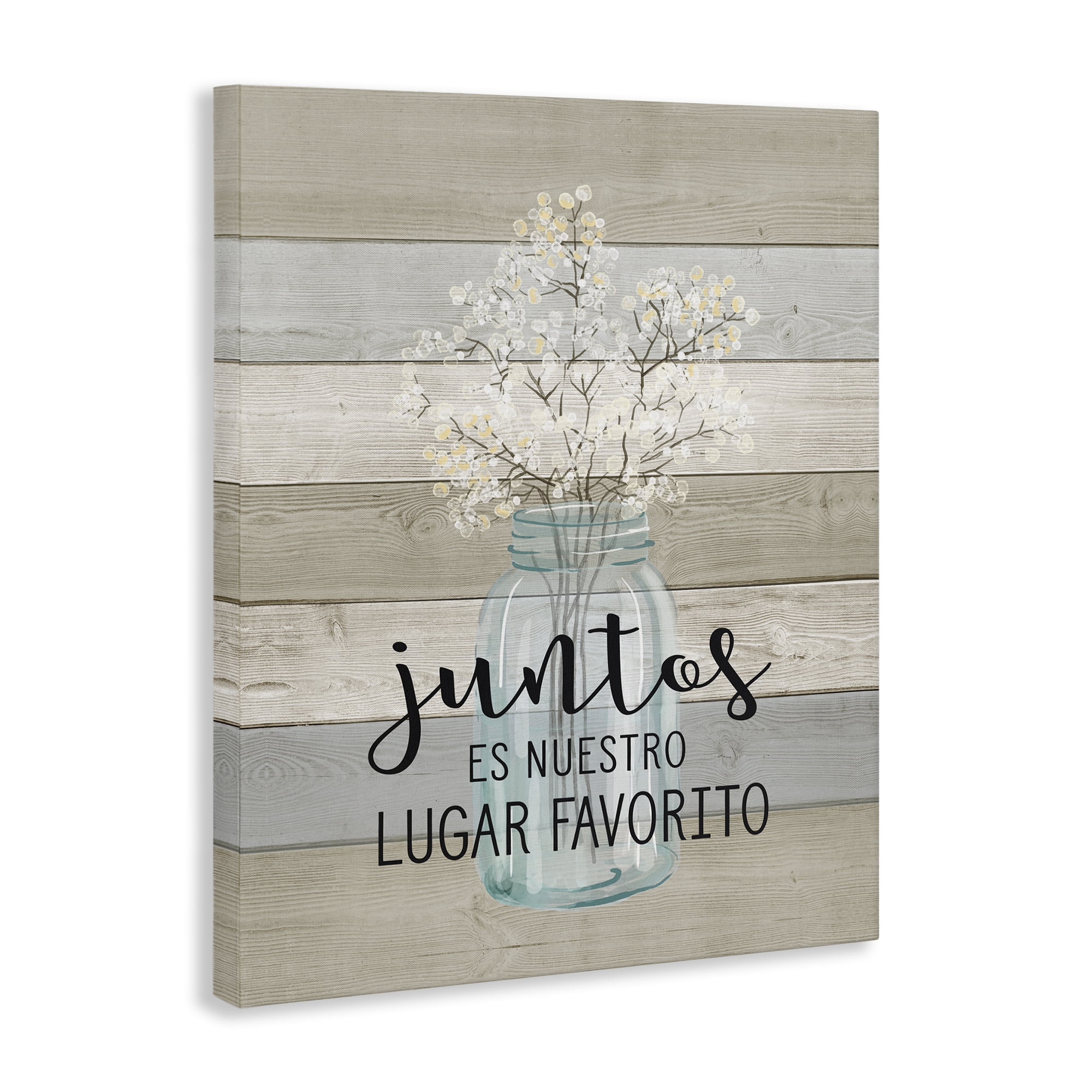 Stupell Industries Juntos, Nuestro Lugar Favorito Inspirational Quotes & Sayings Painting Wrapped Canvas Art Print Wall Art, 30 x 40
