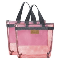 Portable Mesh Shower Caddy Tote Cosmetic Bag Hanging Toiletries Organizer For College Dorm Travel Beach Camping Bathroom Storage With Zipper Closure