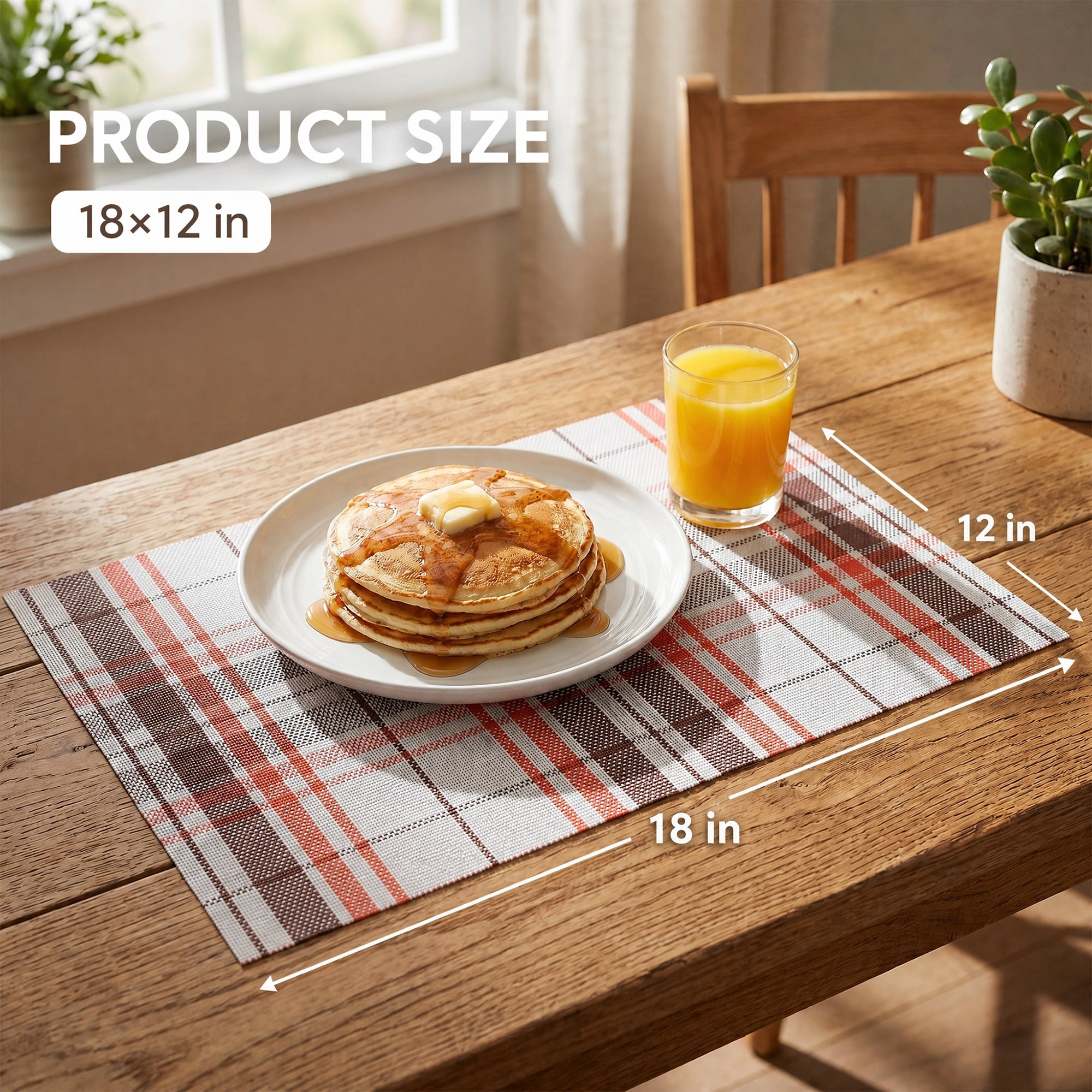 Unique Bargains Placemats Set of 6 Placemats for Kitchen Dining Table Washable Red