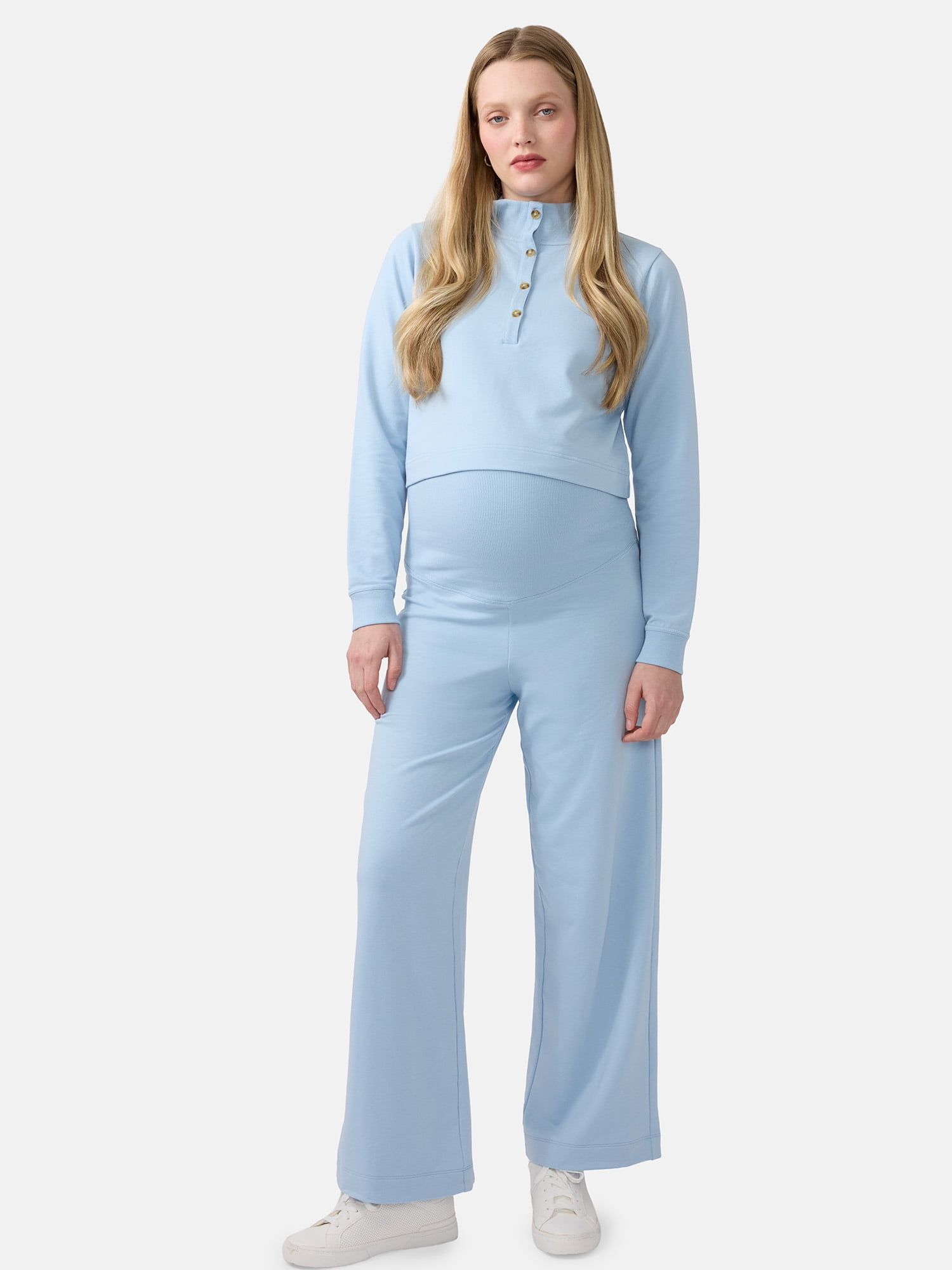 Ingrid & Isabel For Every Belly Women's Maternity Wide Leg Knit Pants, Sizes S-XXL