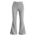 thumbnail image 5 of Oksale Ribbed Pants Women Stretch High Waist Summer Casual Pants Cozy Straight Leg Lounge Trousers Gray 2XL, 5 of 8