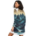 thumbnail image 2 of FORMRS Womens Long Sleeve Nightgowns Crew Neck Sleep Shirt Soft Pajamas Sizes S-3XL, Blue Mountains, 2 of 8