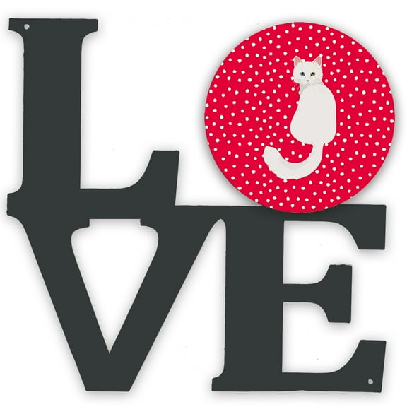 Turkish Angora Cat Love Metal Wall Artwork LOVE