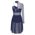 thumbnail image 6 of iiniim Lyrical Costumes for Women Chiffon Ballet Dance Dress Modern Contemporary Leotard Skirted Navy Blue M, 6 of 7