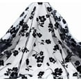 thumbnail image 1 of Tela de encaje de malla con flores flocadas negras de 2 yardas (160-170 cm), tul ligero, rosas vintage, ribete de encaje., 1 of 9