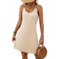thumbnail image 2 of Robes d'Été pour Femmes 2025 Œillet Décontracté Ample Sans Manches Robes de Soleil Débardeurs m, 2 of 9