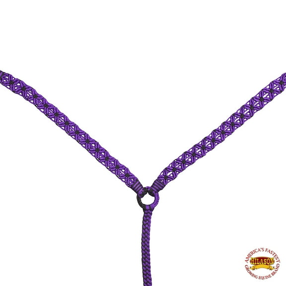 Hilason Horse Breast Collar Braided Paracord Purple / Black
