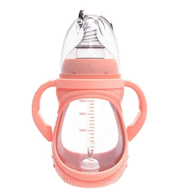 Biberones anticólicos - Biberones de vidrio - Set para recién nacidos con tetinas de caucho natural y flujo lento - Vidrio de borosilicato