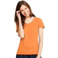 thumbnail image 1 of Hanes Womens X-Temp V-Neck T-Shirt, M, Neon Orange Heather, 1 of 3