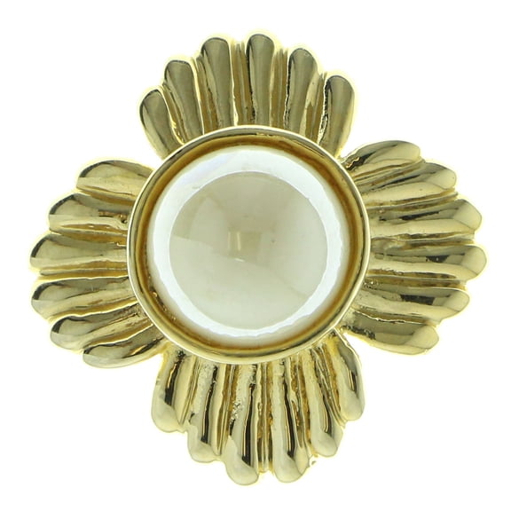 Mi Amore Brooch-Pin Gold-Tone/White