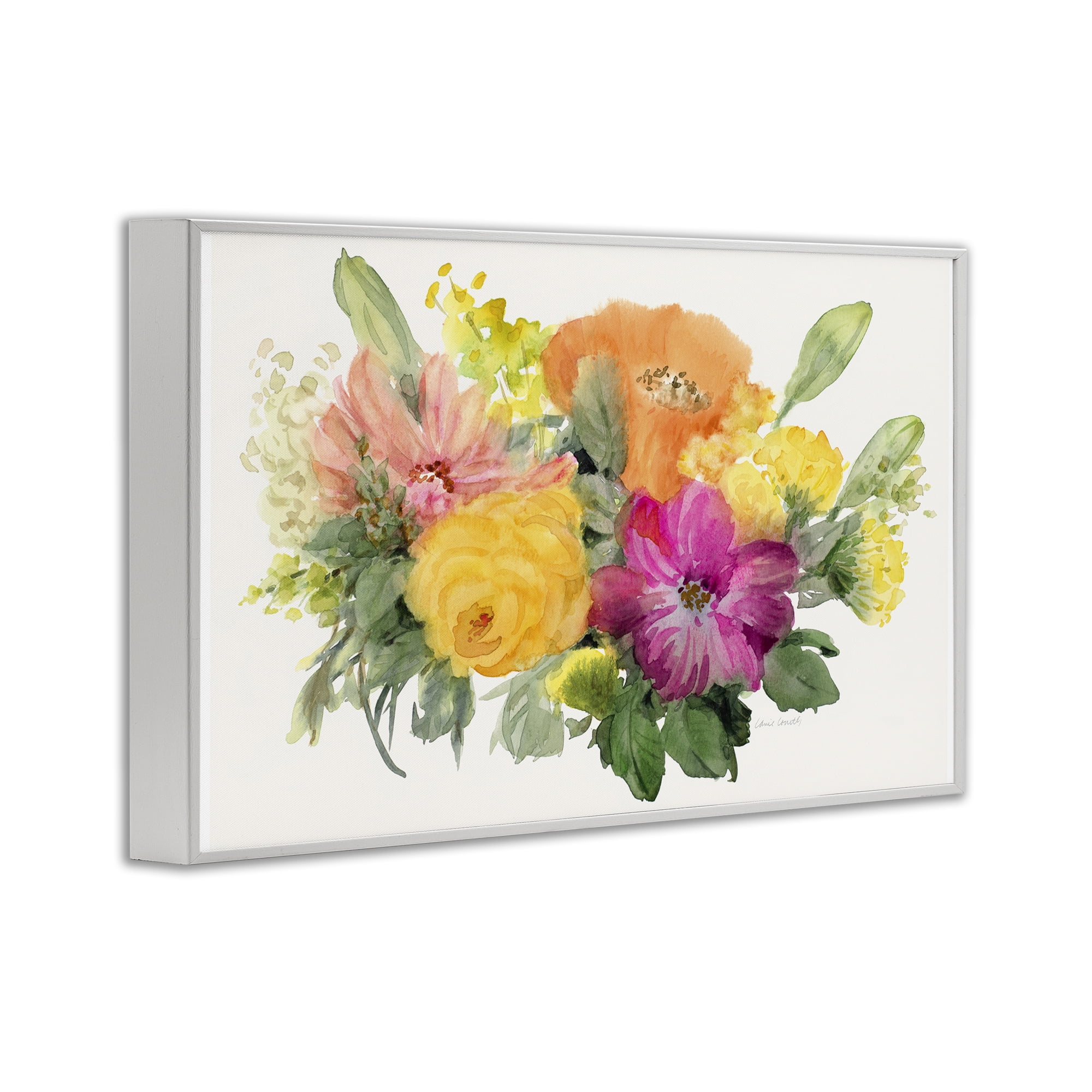 Stupell Industries Bold Bouquet Beauty Botanical & Floral Painting White Framed Art Print Wall Art, 24 x 16