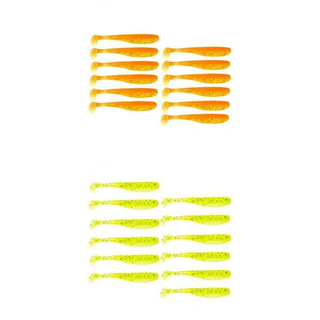 24x Swimbaits Minnow Simulated Worms Soft Fishing Fishing Shiner Baits