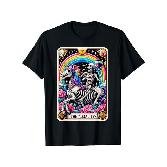 The Audacity Funny Tarot Card Sarcastic Skeleton T-shirt