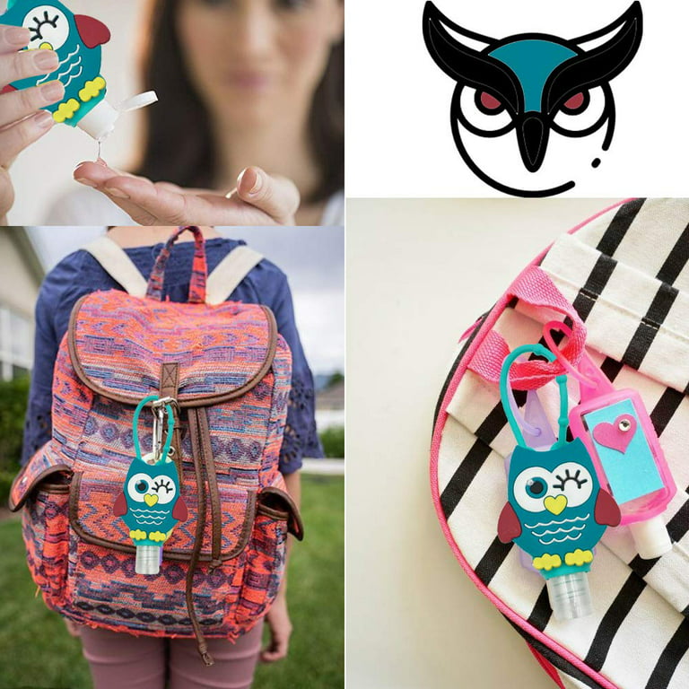 Owl with Pom Silicone Charm Hand Sanitizer Bag 
