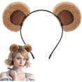 thumbnail image 1 of wonima44 Sightor Brown Bear Ears Headband, Cute Bear Hairband Movable Ear Bear Head Wear for Makeup Washing Face Animal Cosplay Plush Bear Headband, 1 of 1
