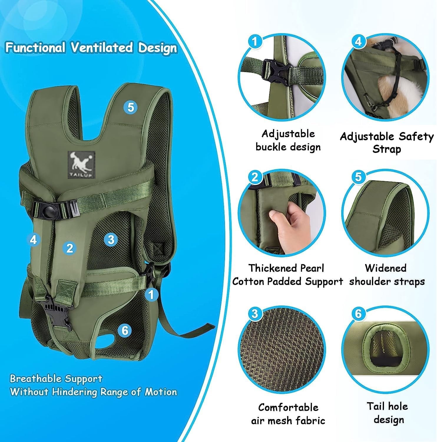 Newborn Brand Pet Front Dog Carrier Backpacks Adjustable For Hiking Cycling