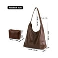 thumbnail image 2 of LAVA Hobo Bag Purses for Women, Soft Shoulder Bag Vegan Leather Tote Slouchy Handbag with Pouch (Coffee), 2 of 7