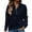 Navy, variant on Womens Cable Knit Sweater Hoodies with Buttons Front Pocket Casual Loose Plain Pullover Drawstring Jumpers Tops (L, Wine)