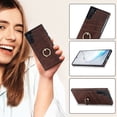 thumbnail image 4 of Feishell Fit for Samsung Galaxy Note 10 Case with 360° Rotatable Ring Holder,Shockproof Drop Resistant Premium Plain PU Leather Soft TPU Card Slots Kickstand Back Protective Phone Case,Coffee, 4 of 8