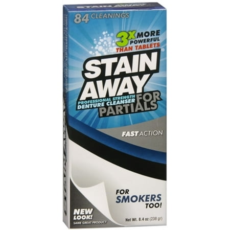 Stain Away for Partials Denture Cleanser, 8.4 OZ (Best Denture Cleaner For Stains)