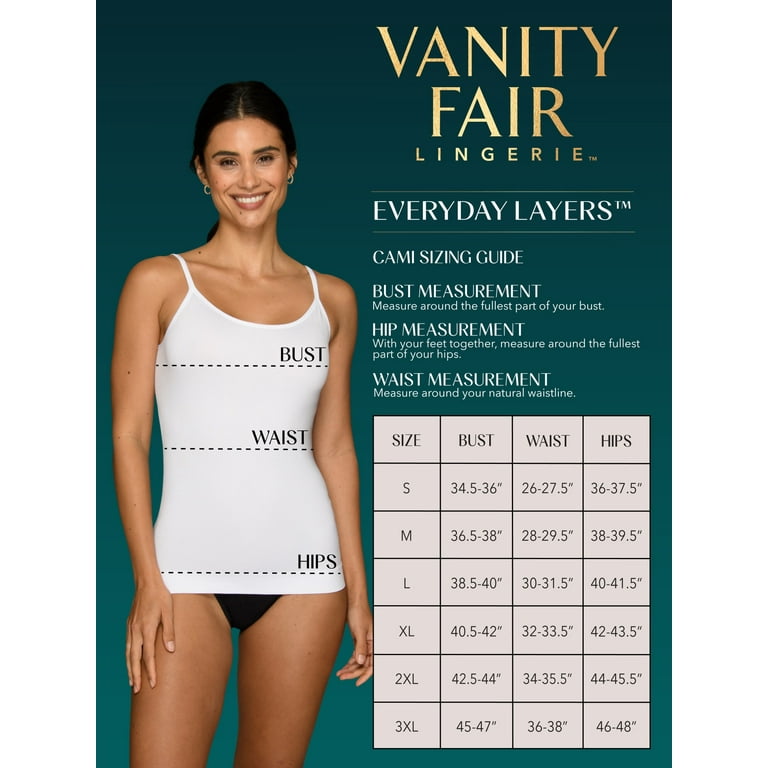 Vanity Fair Women's Smooth Camisole, Seamless, Adjustable